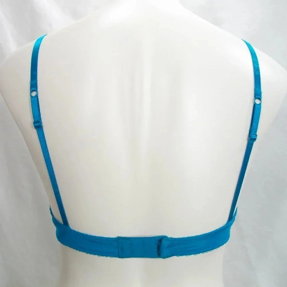 32 b.tempt'd Wacoal b.gorgeous Lace Wirefree Bra Blue NWT - Picture 4 of 6